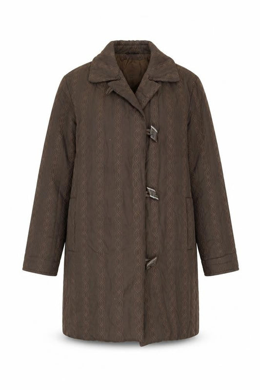 Klass Women's Brown Trench Coat, Size S, Button Closure