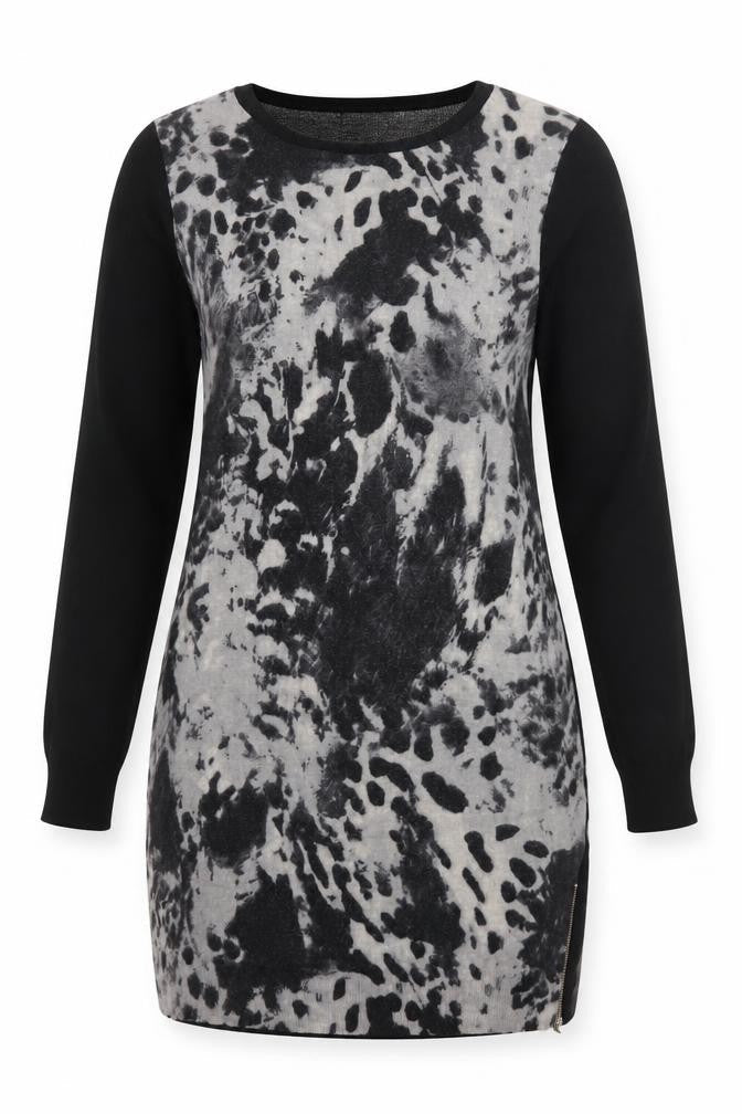 Marks & Spencer Women's Black Animal Print Pullover, Size 16