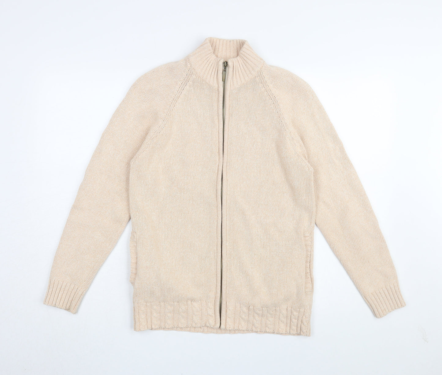Jumper Women's Beige Knit Jacket, Size S, Full Zip