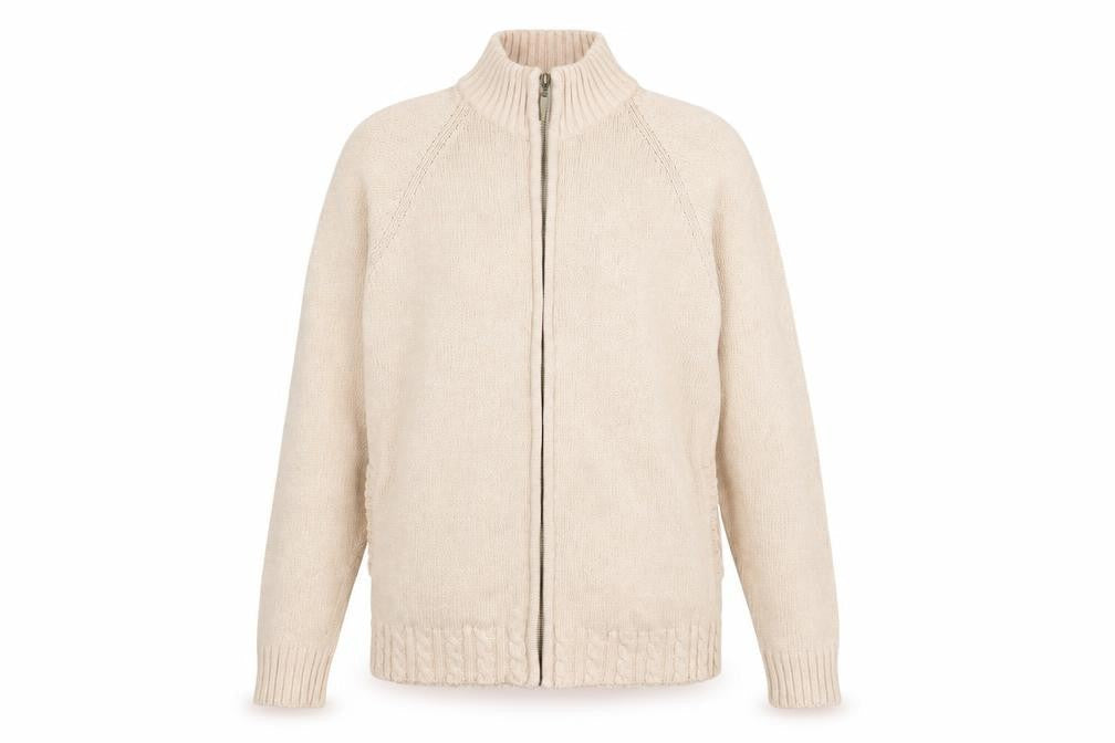 Jumper Women's Beige Knit Jacket, Size S, Full Zip