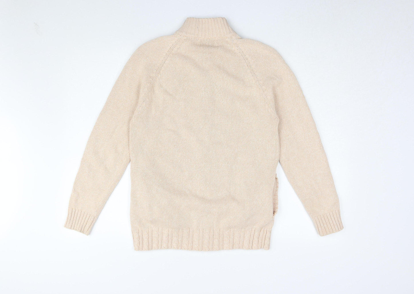 Jumper Women's Beige Knit Jacket, Size S, Full Zip