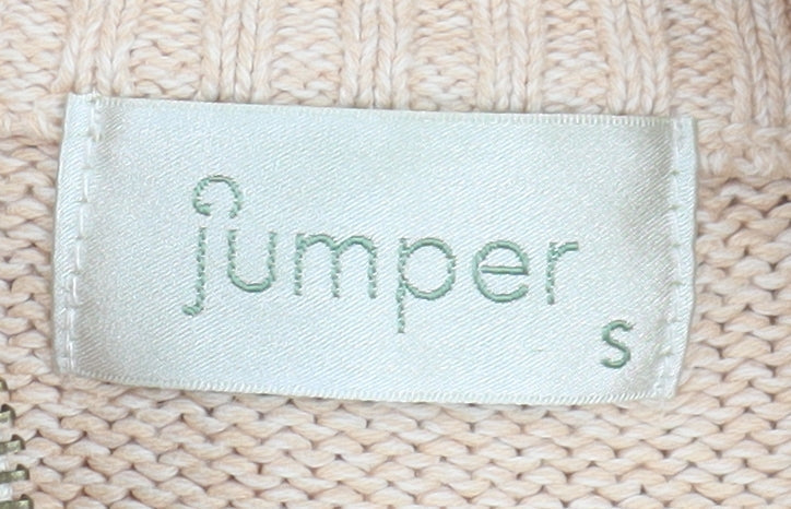 Jumper Women's Beige Knit Jacket, Size S, Full Zip