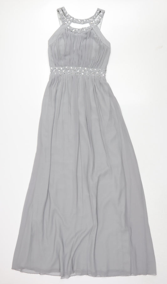 Quiz Women's Grey A-Line Sleeveless Long Dress
