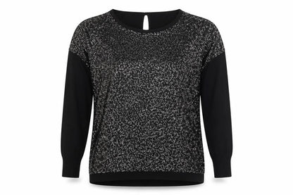 Oasis Women's Black Sequin Blouse M - Party Top
