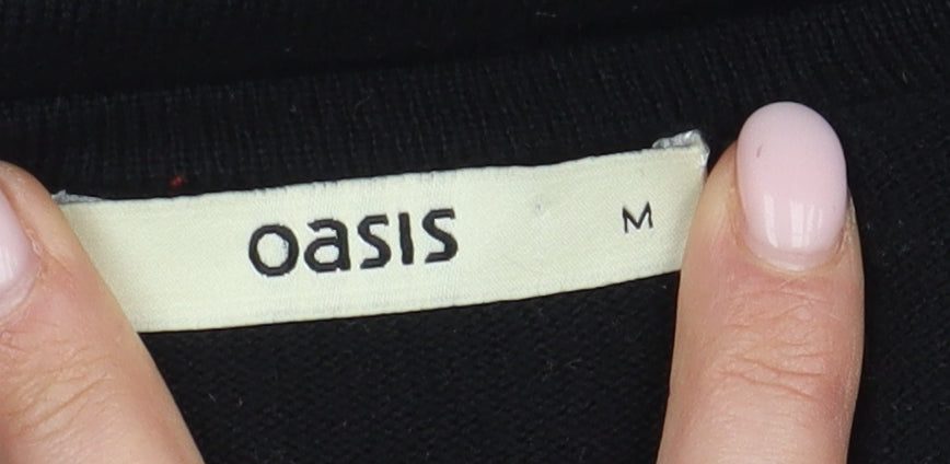 Oasis Women's Black Sequin Blouse M - Party Top