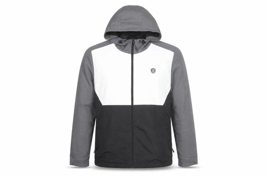 Next Men's Black Grey Jacket M Hooded Windbreaker