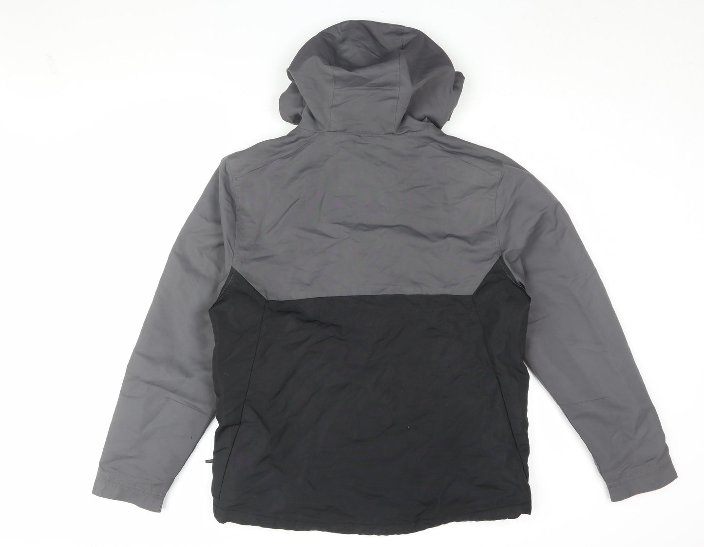 Next Men's Black Grey Jacket M Hooded Windbreaker