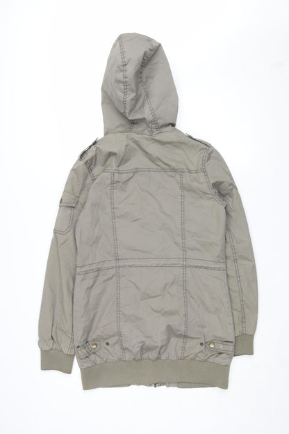 H&M Women's Grey Parka Jacket, Size 10, Autumn Style