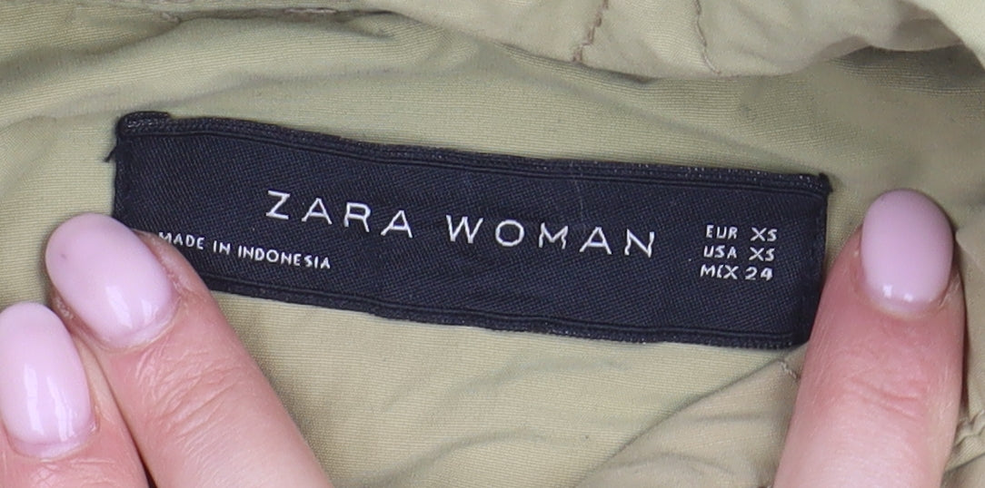 Zara Women's Beige XS Trench Coat Belted Classic Style