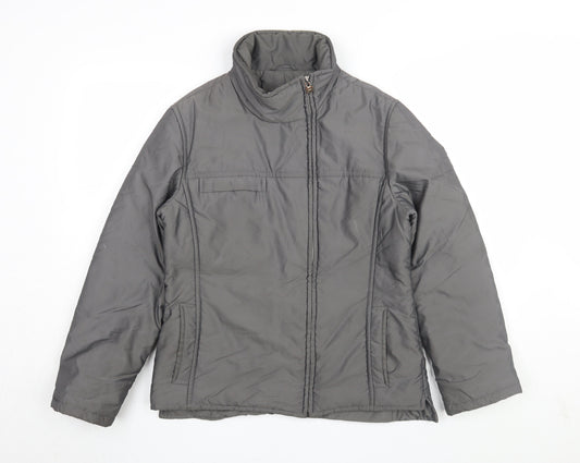 Cerruti Women's Grey Mid-Length Puffer Jacket Size 12