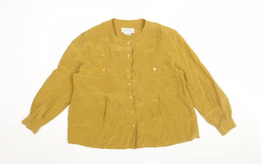 Sunny Leigh Women’s Yellow Silk Blouse, Size L