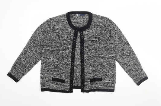 Isle Women's Grey Cardigan, L, Long Sleeve Knit Jumper