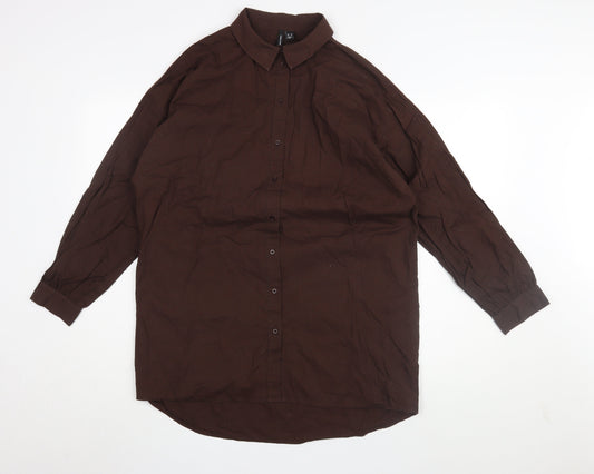 Vero Moda Women's Brown Shirt Dress XS, Cotton Casual