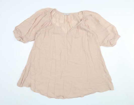 Vila Women's Beige Short Sleeve Blouse - S
