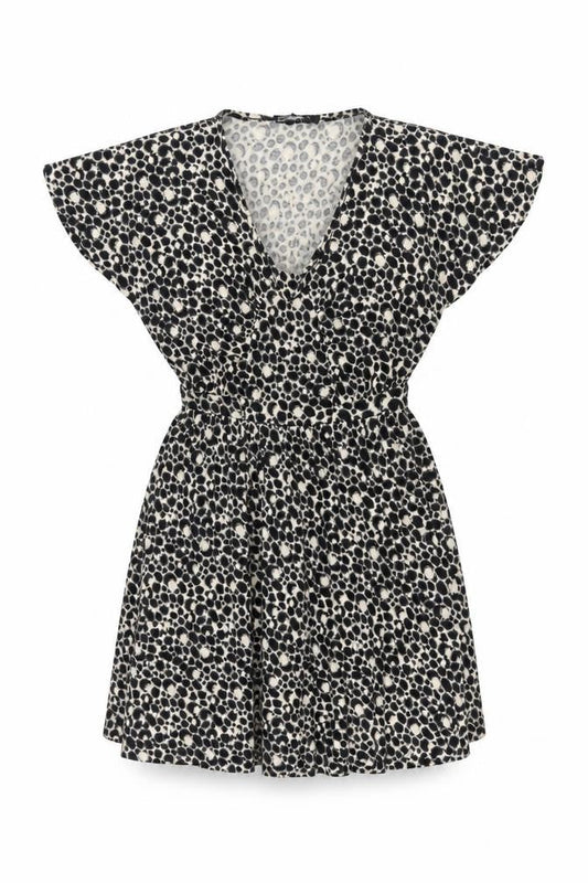 French Connection Women's Black Animal Print Shift Dress Size 10