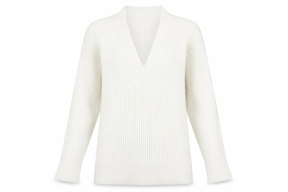 Mango Women’s Ivory Pullover V-Neck Jumper S