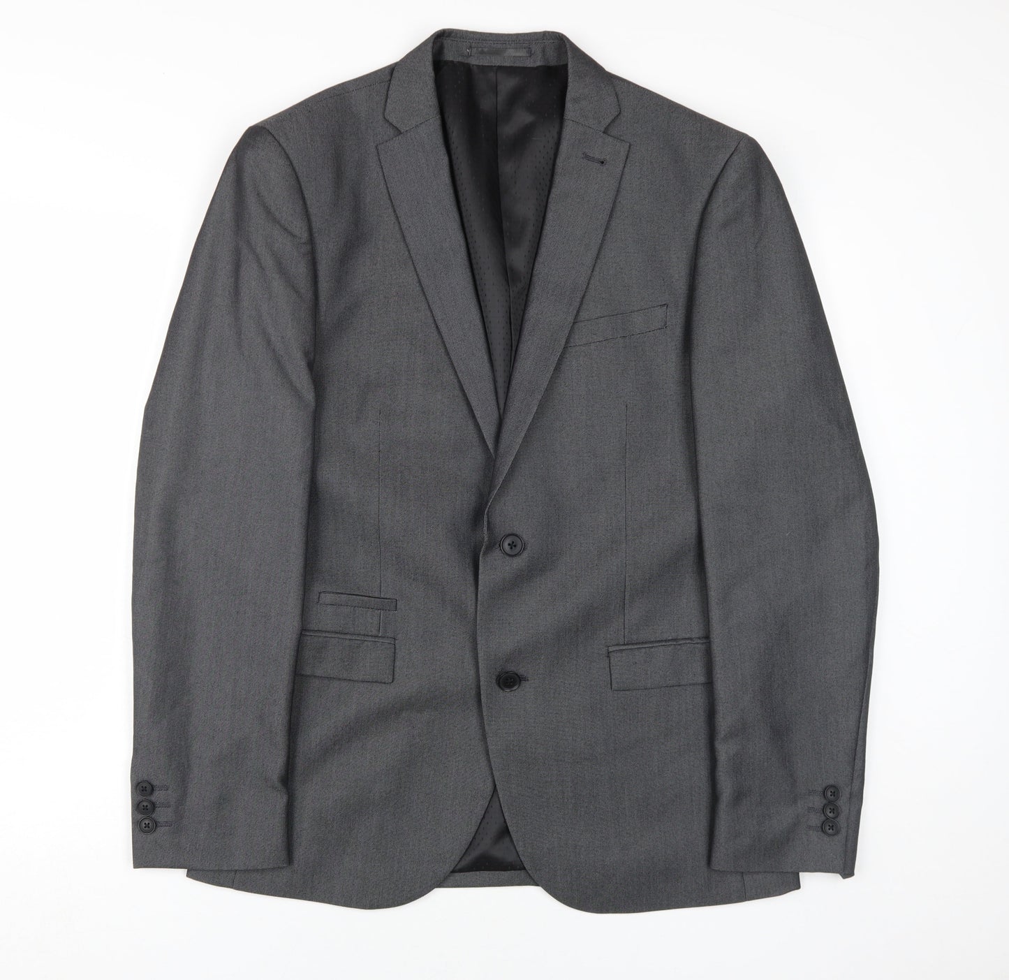 Next Men's Grey Blazer 40R Regular Fit Single-Breasted