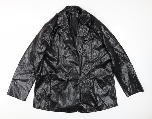 Boohoo Women's Black Blazer Size 14 - Stylish Outerwear