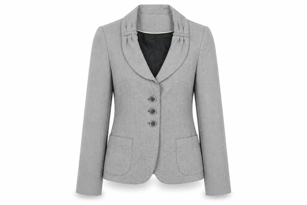 Next Women's Grey Blazer Shawl Lapel Suit Jacket Size 10