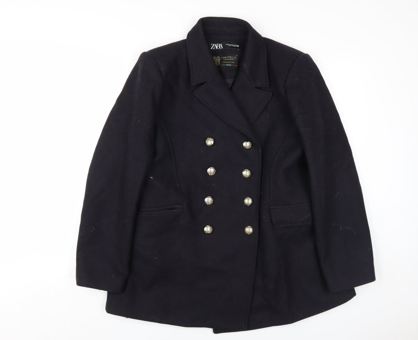 Zara Women's Black Wool Pea Coat Size 6