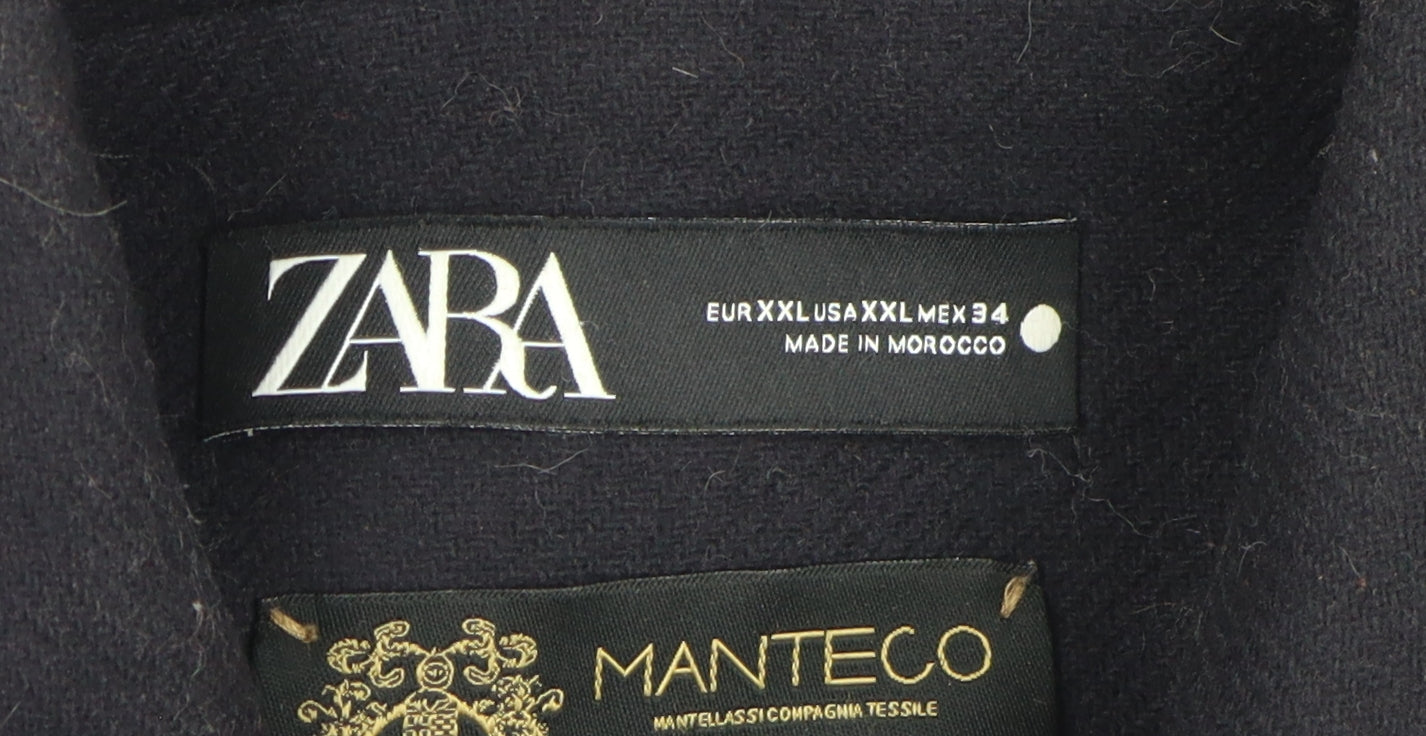 Zara Women's Black Wool Pea Coat Size 6