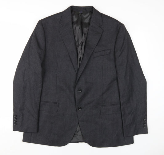 Marks and Spencer Men's Black Blazer, Size 44R, Wool