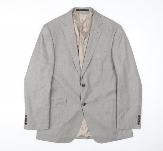 Marks and Spencer Men's Grey Wool Suit Jacket 40R