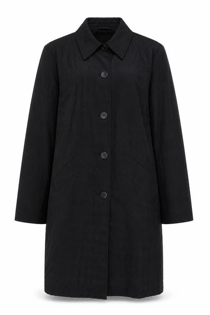 Next Women's Black Cotton Overcoat Size 12 Classic Style