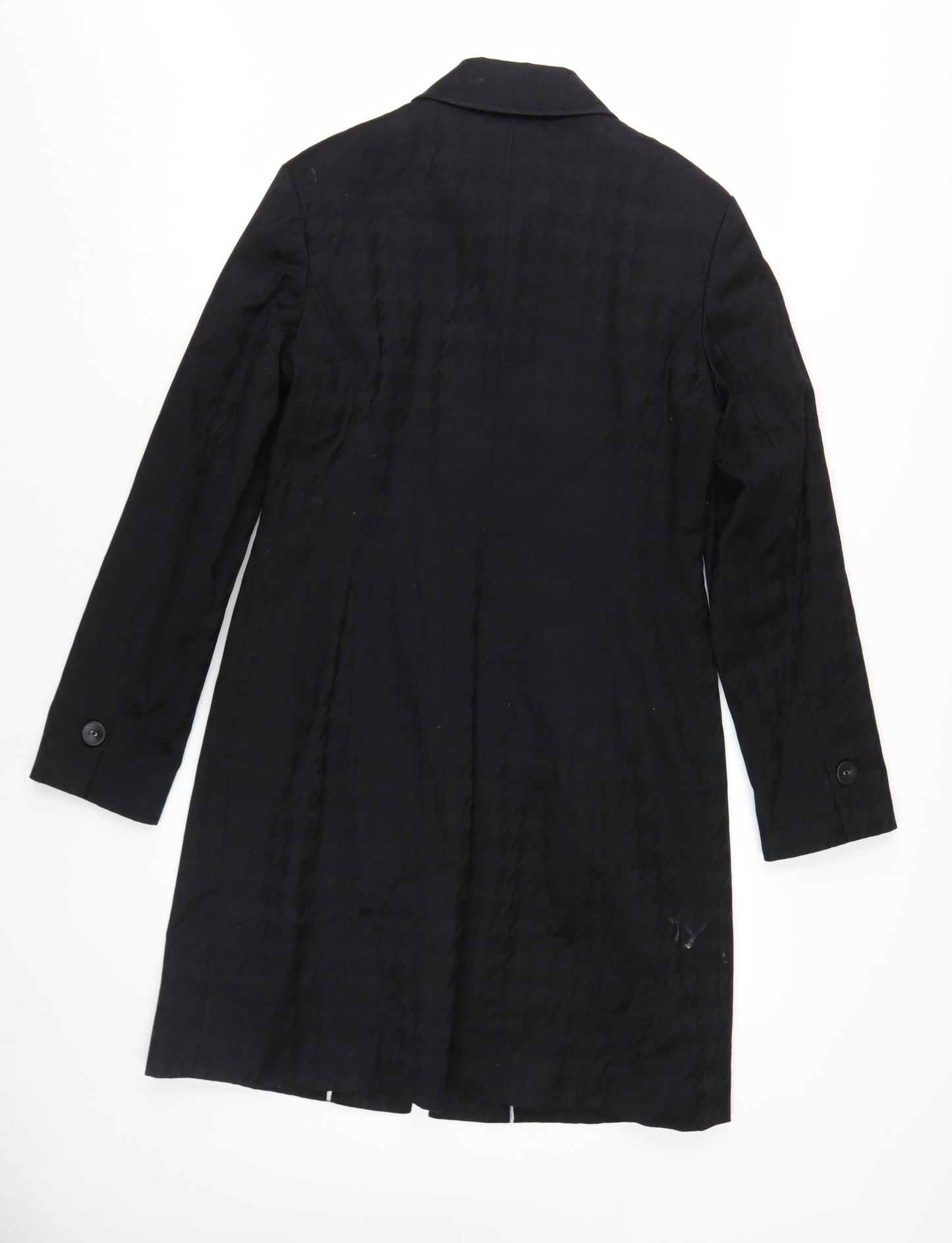 Next Women's Black Cotton Overcoat Size 12 Classic Style