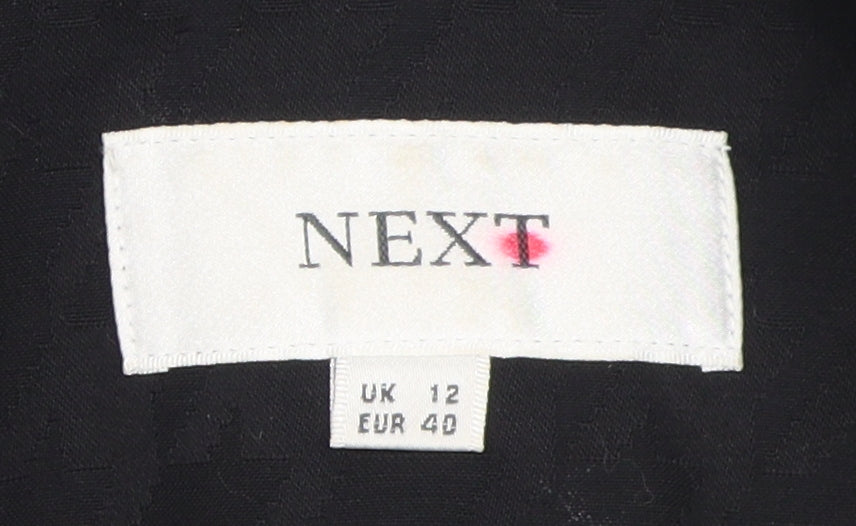 Next Women's Black Cotton Overcoat Size 12 Classic Style