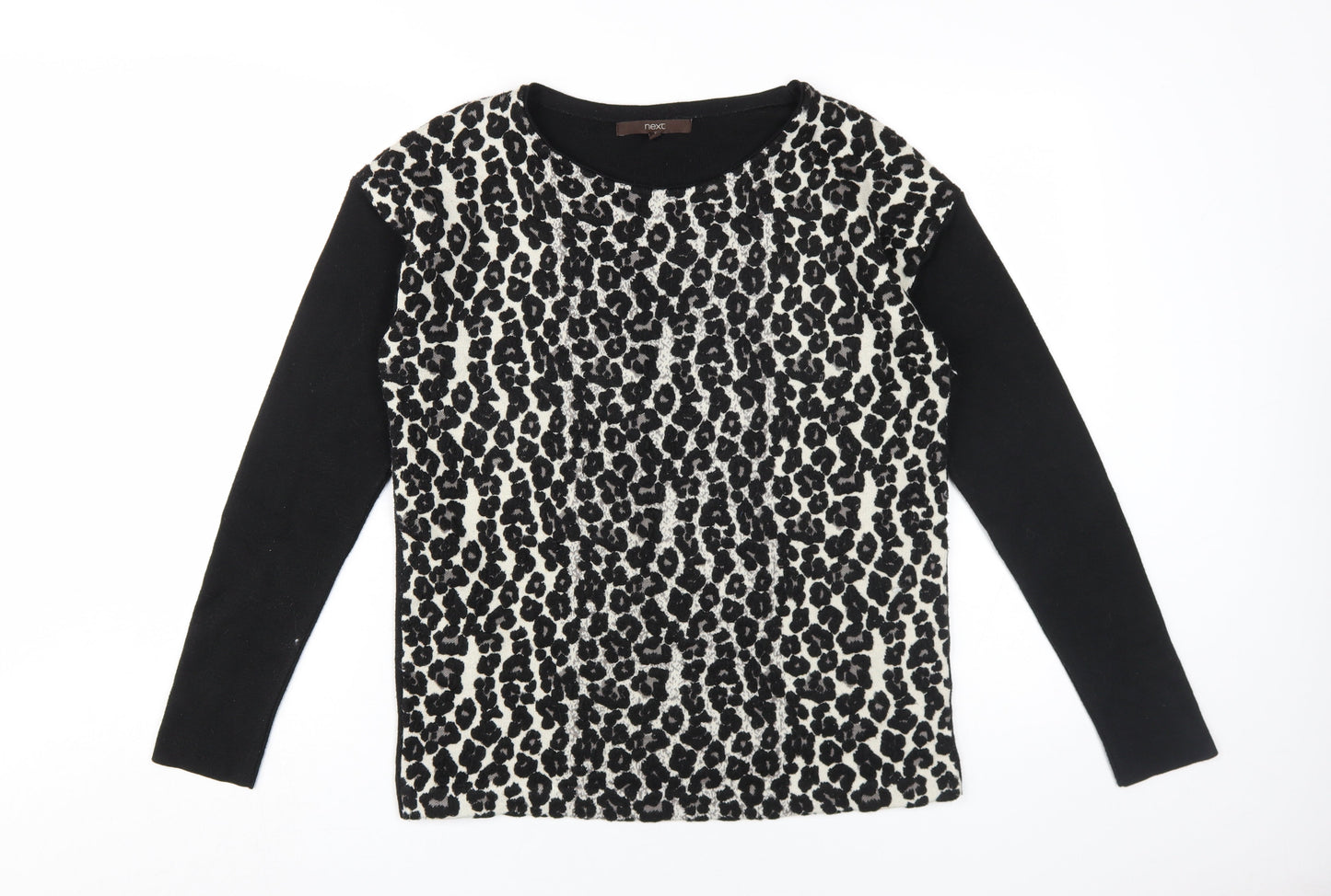 Next Women's Black Animal Print Pullover Jumper Size 12