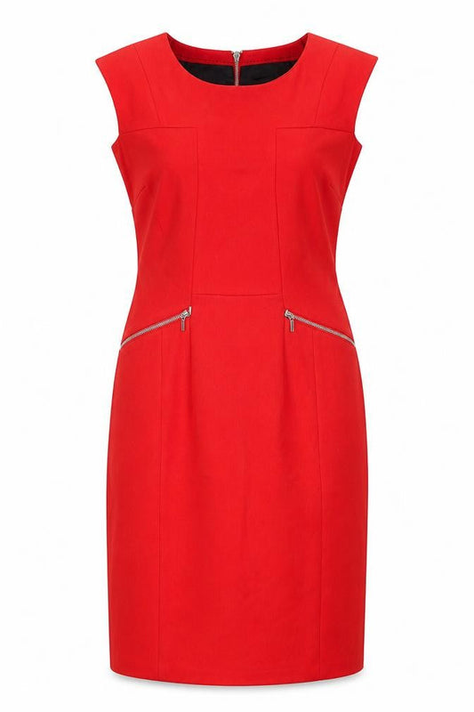 Next Red Knee Length Women's Sheath Dress Size 8