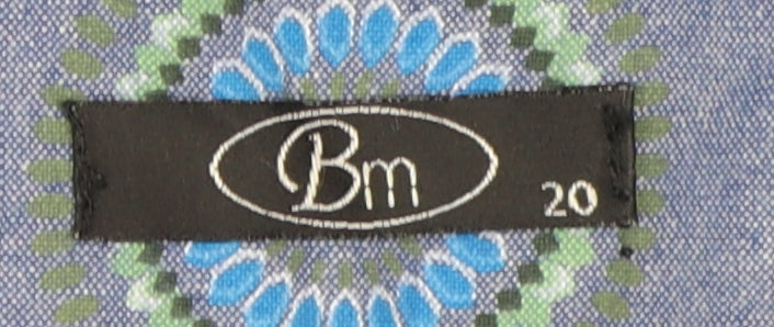 Bm Women's Blue A-Line Geometric Cotton Skirt Size 20