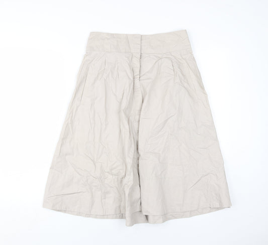 Zara Basic Women's Beige A-Line Cotton Skirt M