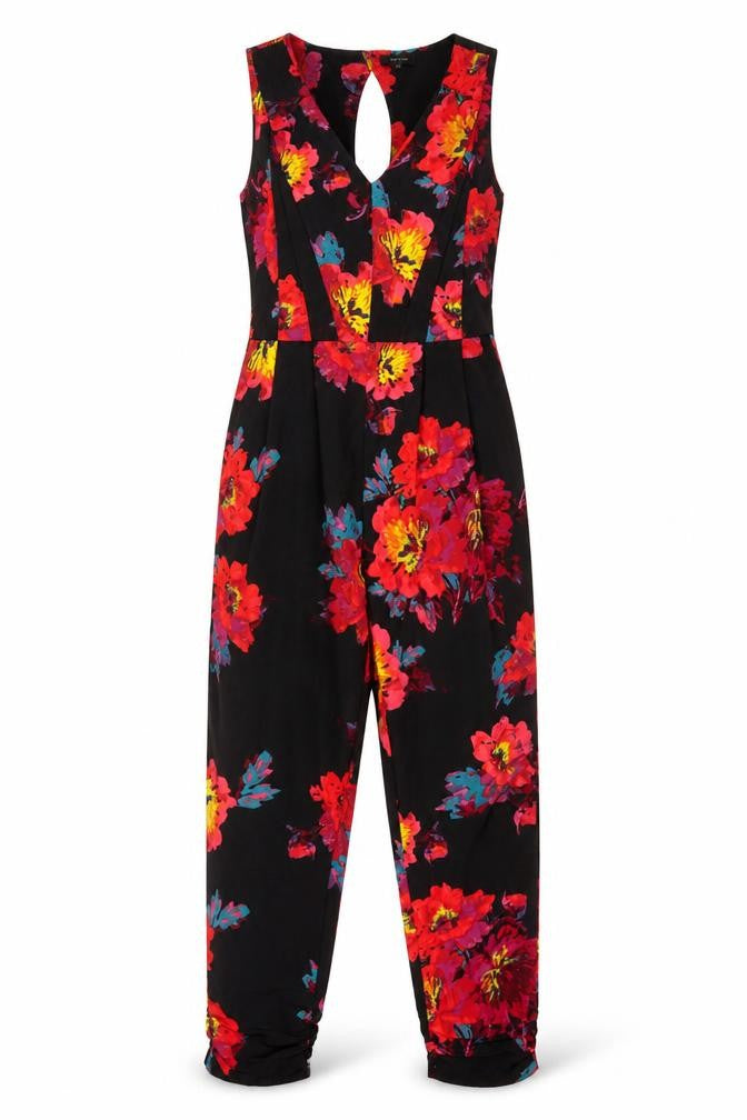 River Island Women's Black Floral Jumpsuit Size 12