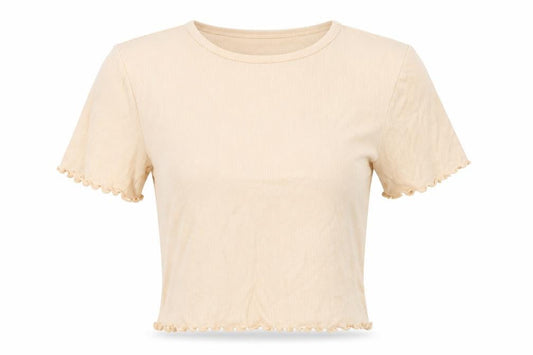 Kookai Women's Beige T-Shirt, S, Casual Chic Top
