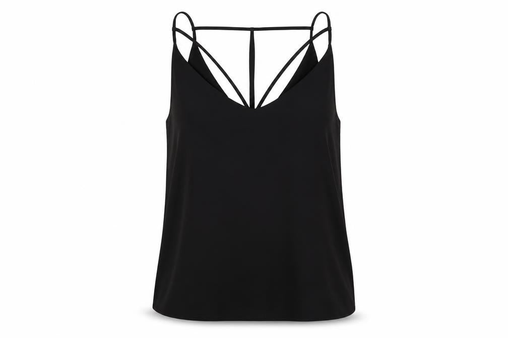 boohooMAN boohoo.com Women's Black V-Neck Basic Tank Size 12