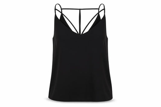 boohoo.com Women's Black V-Neck Basic Tank Size 12