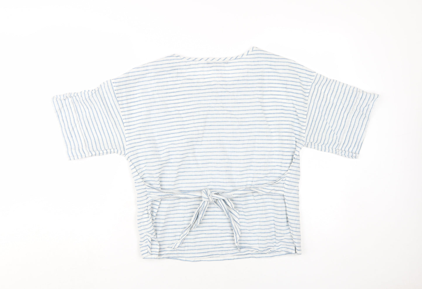 Marks and Spencer Women's White Striped Blouse Size 10