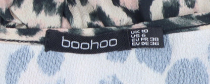 Boohoo Women's Multicoloured Wrap Blouse, Size 10