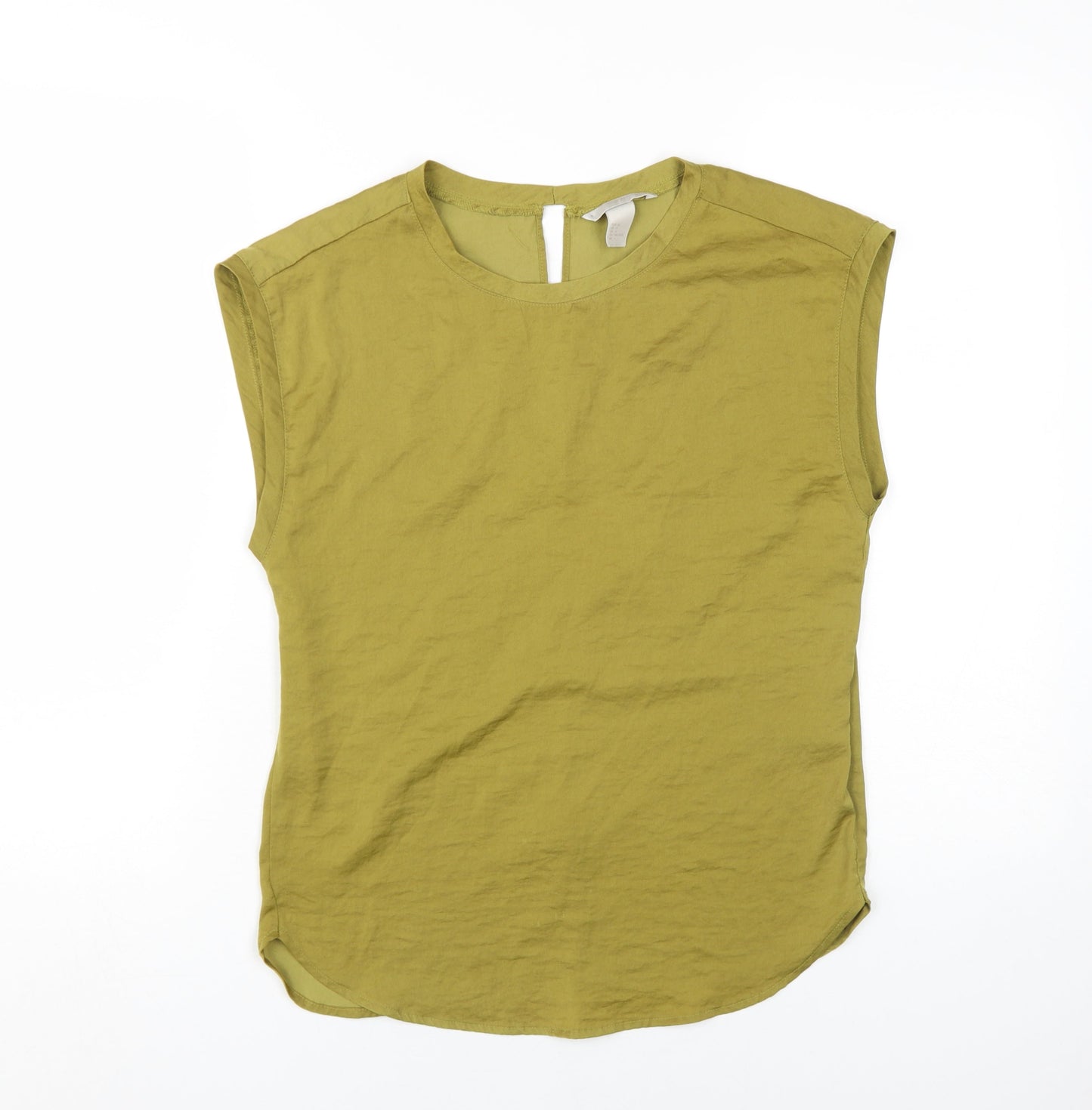 H&M Women's Green Sleeveless Crew Neck Blouse