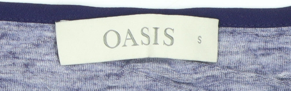 Oasis Women Blue Floral Tunic T-Shirt Size S