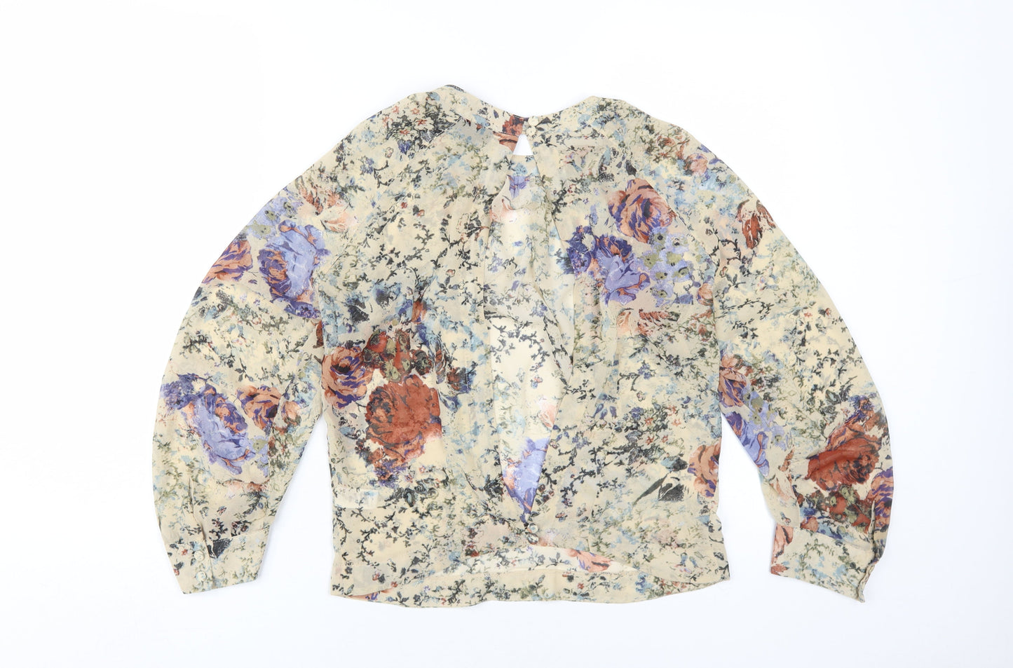 Topshop Women's Floral Blouse, Size 8, Lightweight Chiffon