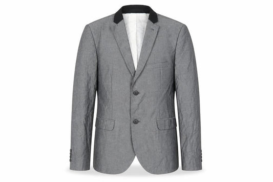 TOPMAN Men's Grey Blazer UK Size 40, Cotton, Excellent