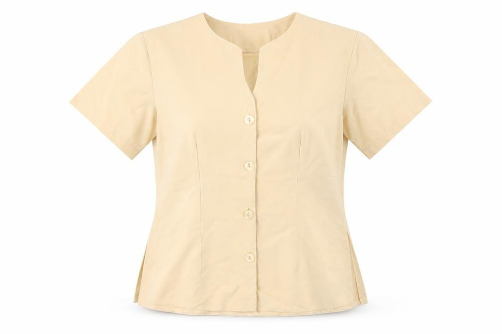 Watercolours Women's Beige Short Sleeve Blouse Size 10