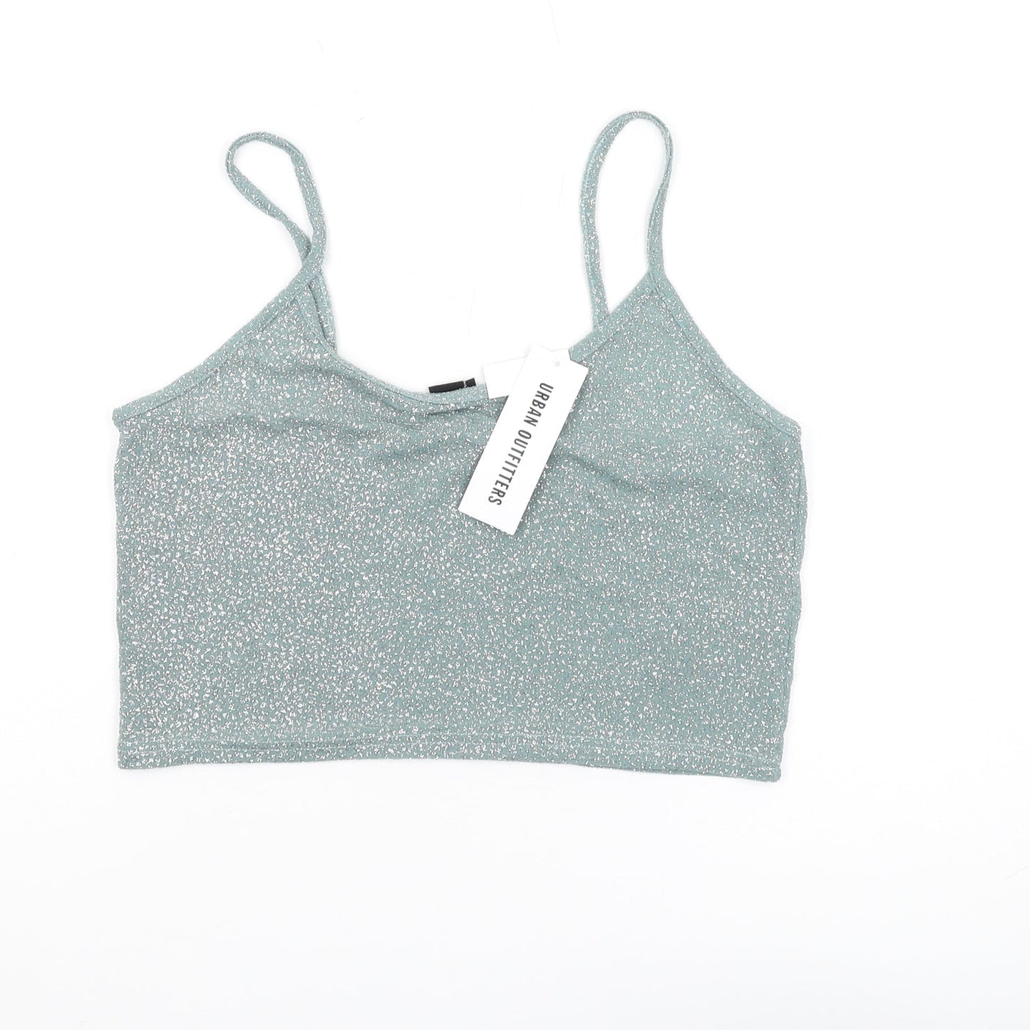Urban Outfitters Women's Green Glitter Camisole, Size L