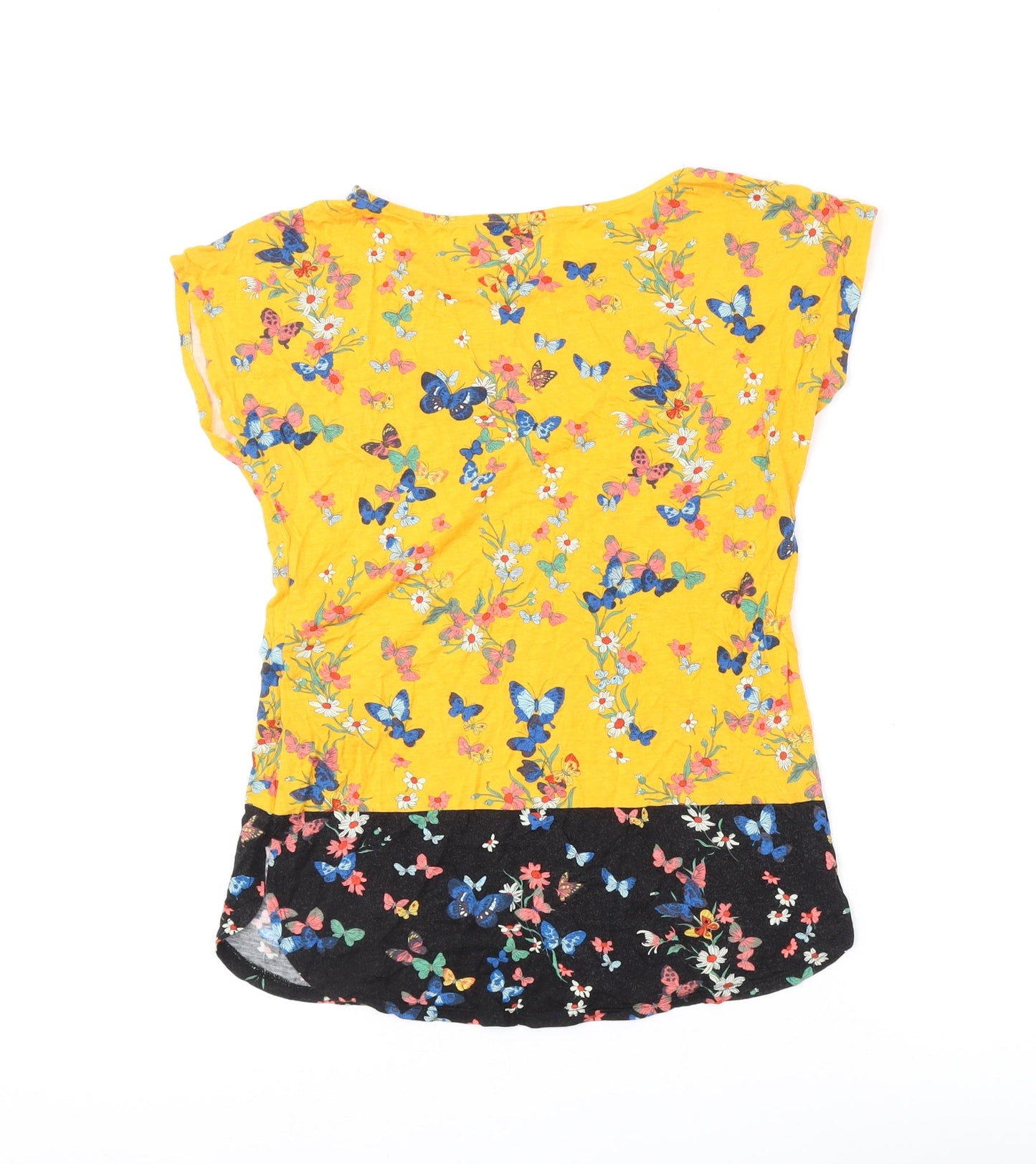 Oasis Women's Yellow Floral Butterfly Top XS