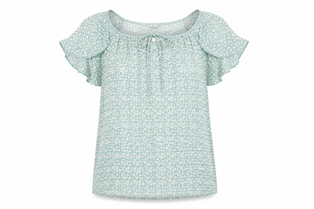 Max Studio Women's Blue Floral Tunic Blouse M