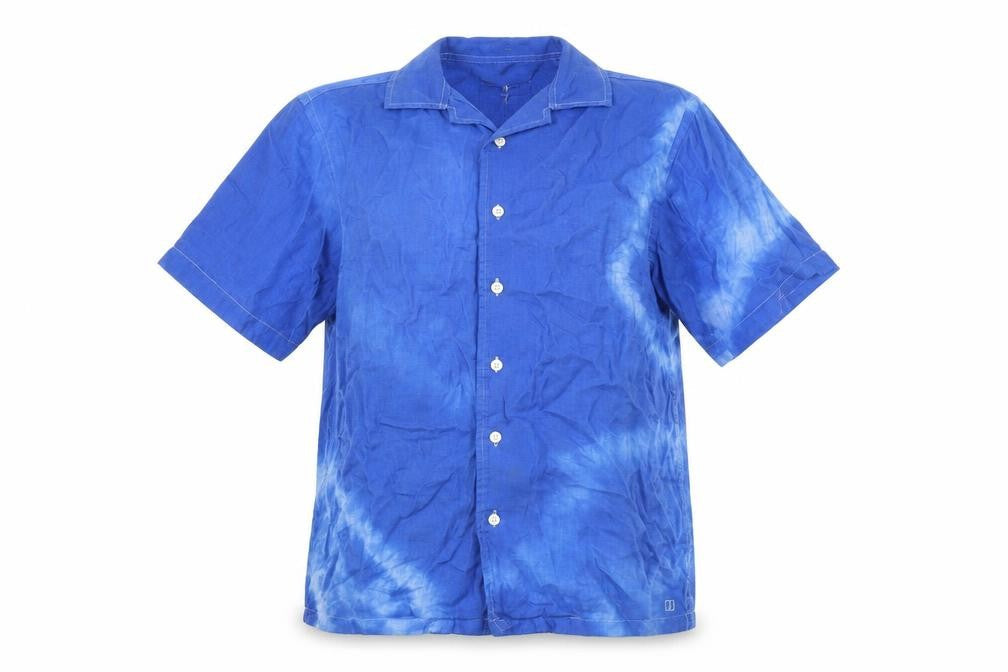 Jasper Conran Blue Unisex Linen Button-Up Shirt, S, Casual