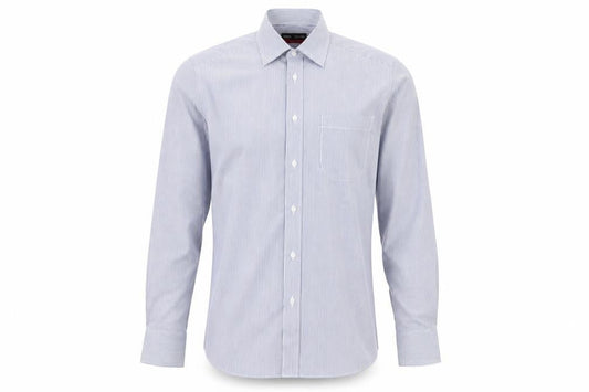Marks & Spencer Blue Striped Men's Long Sleeve Shirt
